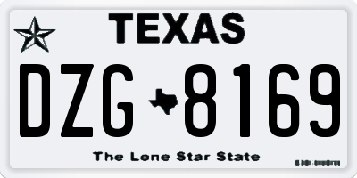 TX license plate DZG8169