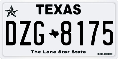TX license plate DZG8175