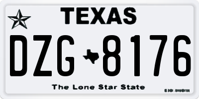 TX license plate DZG8176