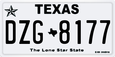 TX license plate DZG8177