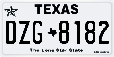 TX license plate DZG8182