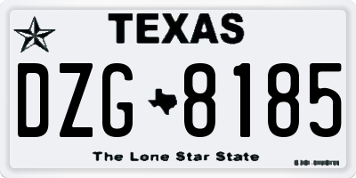 TX license plate DZG8185