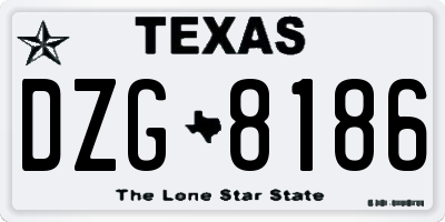 TX license plate DZG8186
