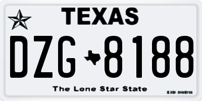 TX license plate DZG8188