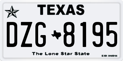 TX license plate DZG8195