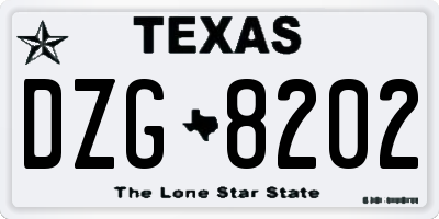 TX license plate DZG8202