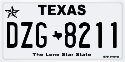 TX license plate DZG8211