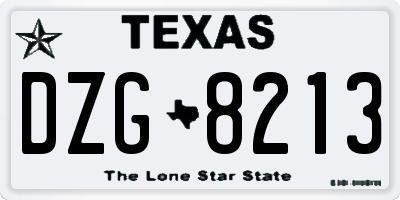 TX license plate DZG8213