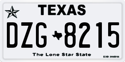 TX license plate DZG8215