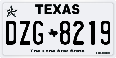 TX license plate DZG8219