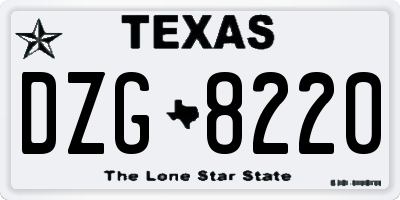 TX license plate DZG8220