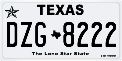 TX license plate DZG8222