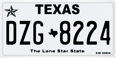TX license plate DZG8224
