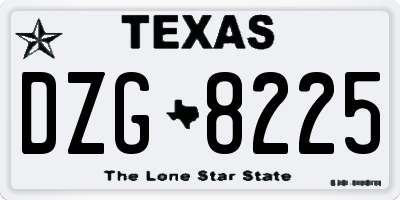 TX license plate DZG8225