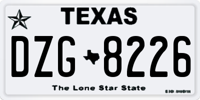 TX license plate DZG8226
