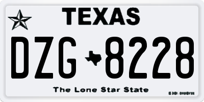 TX license plate DZG8228