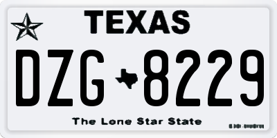 TX license plate DZG8229