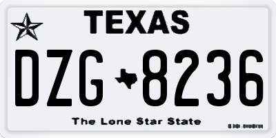 TX license plate DZG8236