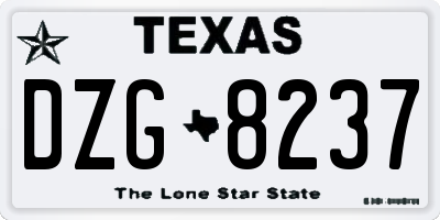 TX license plate DZG8237