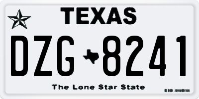 TX license plate DZG8241