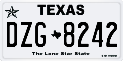 TX license plate DZG8242