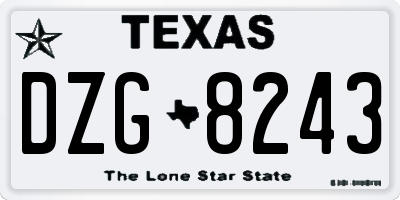 TX license plate DZG8243