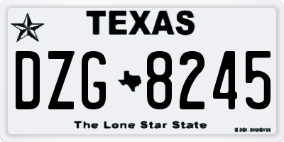 TX license plate DZG8245