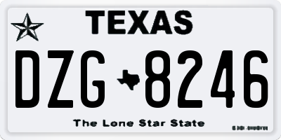 TX license plate DZG8246