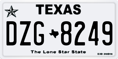 TX license plate DZG8249