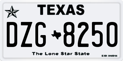 TX license plate DZG8250