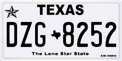 TX license plate DZG8252