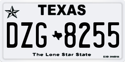 TX license plate DZG8255