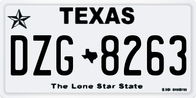 TX license plate DZG8263