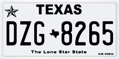 TX license plate DZG8265