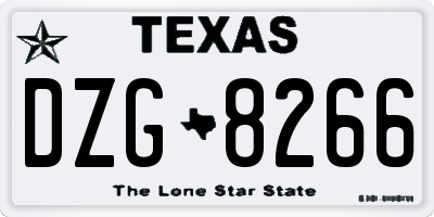 TX license plate DZG8266
