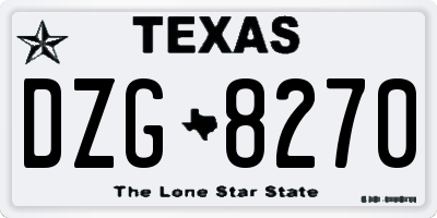 TX license plate DZG8270