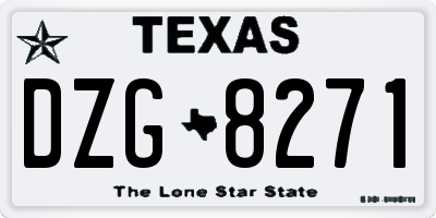TX license plate DZG8271