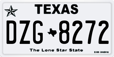 TX license plate DZG8272