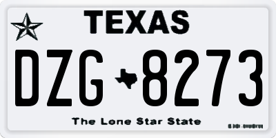 TX license plate DZG8273