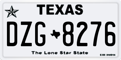 TX license plate DZG8276