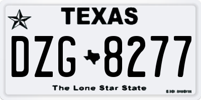 TX license plate DZG8277