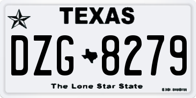 TX license plate DZG8279