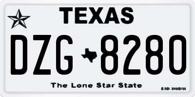 TX license plate DZG8280