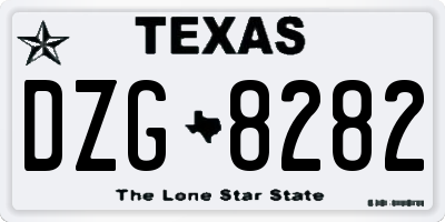 TX license plate DZG8282