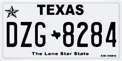 TX license plate DZG8284
