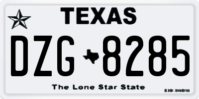 TX license plate DZG8285