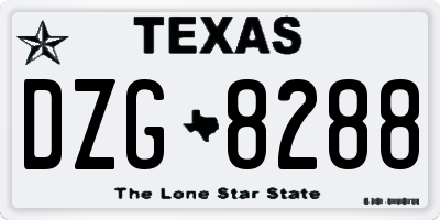 TX license plate DZG8288