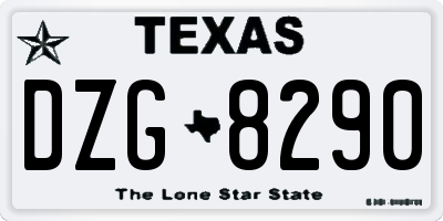 TX license plate DZG8290