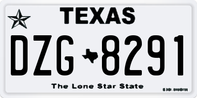 TX license plate DZG8291