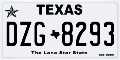 TX license plate DZG8293